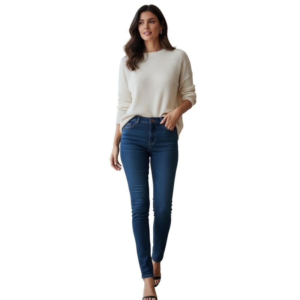 Anthropologie Pilcro‎ Chic Metallic Shimmer High Rise Jeans 26x27 NWOT Dark Wash